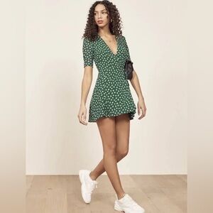 Reformation small floral wrap dress